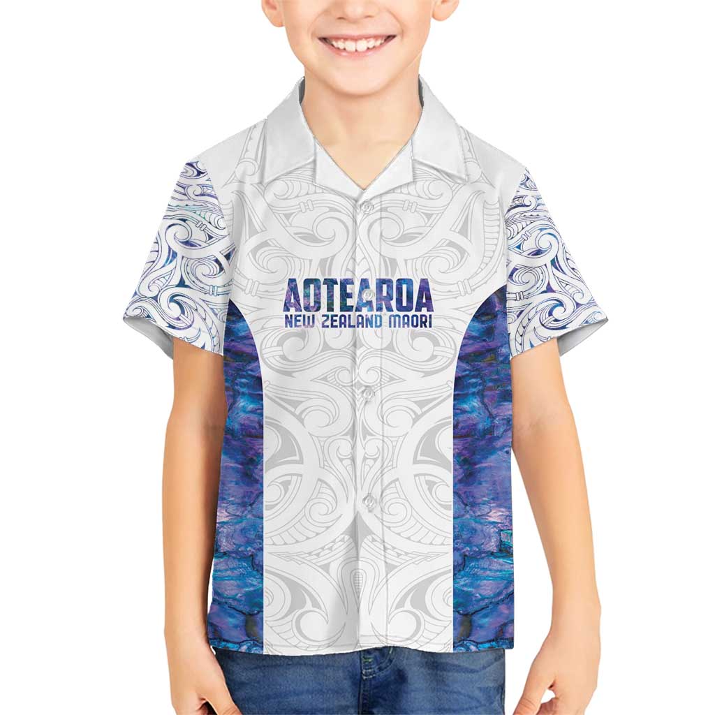 Custom New Zealand Aotearoa Family Matching Puletasi and Hawaiian Shirt Purple Maori Paua Shell Indigenous - Polynesian Pride