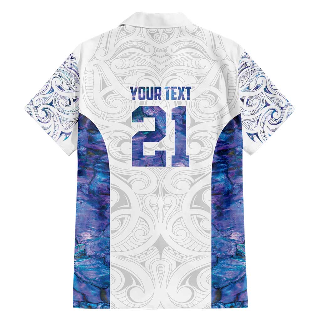 Custom New Zealand Aotearoa Family Matching Short Sleeve Bodycon Dress and Hawaiian Shirt Purple Maori Paua Shell Indigenous - Polynesian Pride