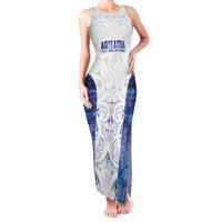 Custom New Zealand Aotearoa Family Matching Tank Maxi Dress and Hawaiian Shirt Purple Maori Paua Shell Indigenous - Polynesian Pride