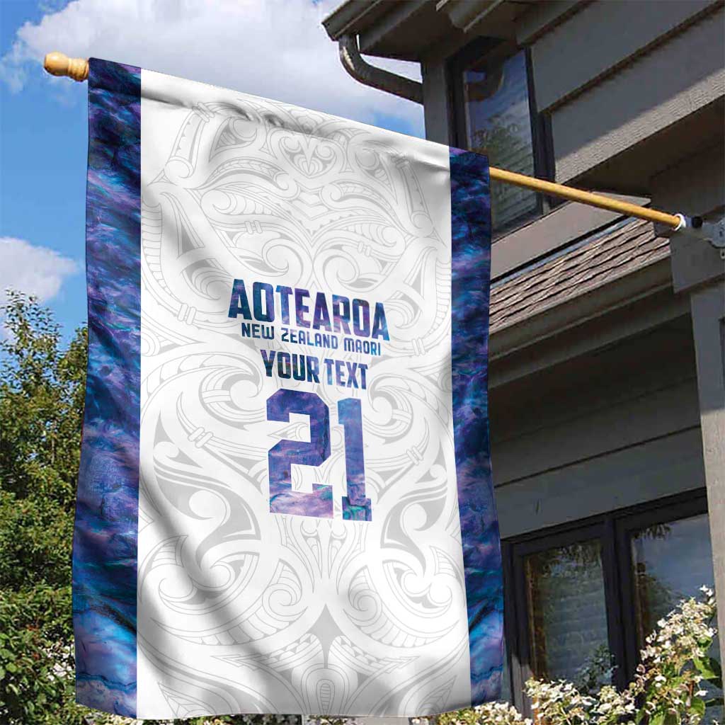 Custom New Zealand Aotearoa Garden Flag Purple Maori Paua Shell Indigenous - Polynesian Pride