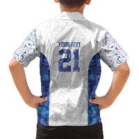 Custom New Zealand Aotearoa Kid Hawaiian Shirt Purple Maori Paua Shell Indigenous - Polynesian Pride