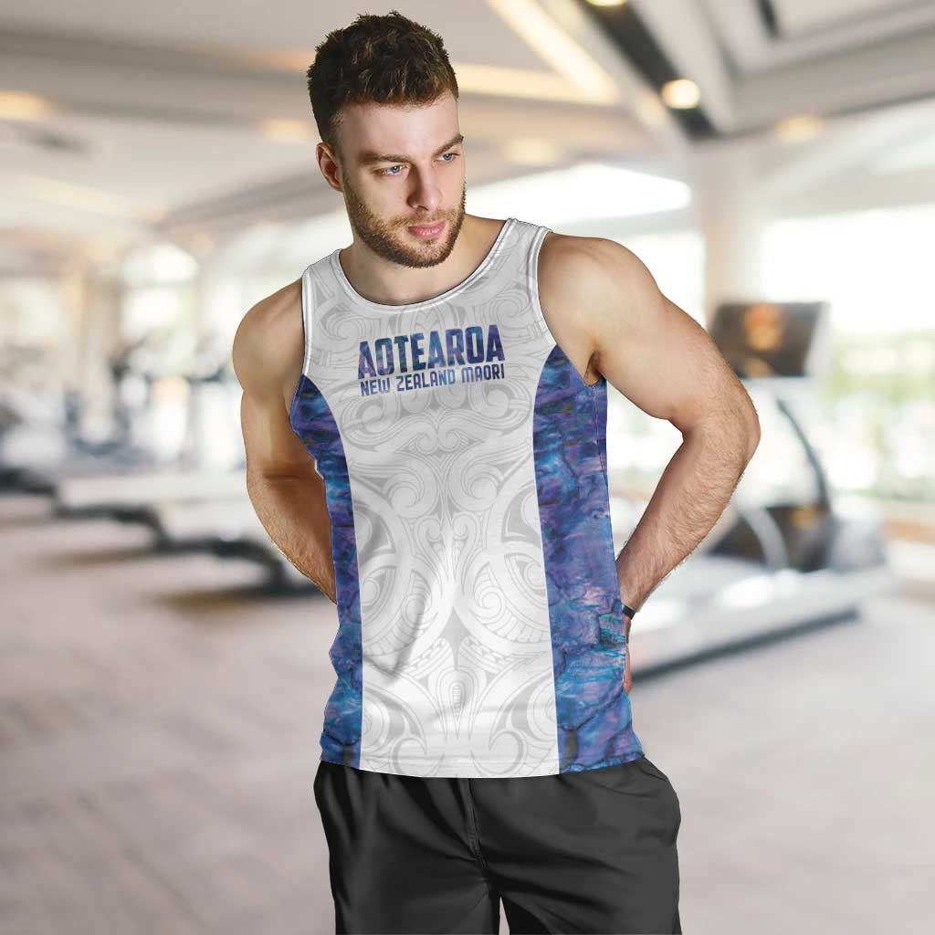 Custom New Zealand Aotearoa Men Tank Top Purple Maori Paua Shell Indigenous LT9 Purple - Polynesian Pride