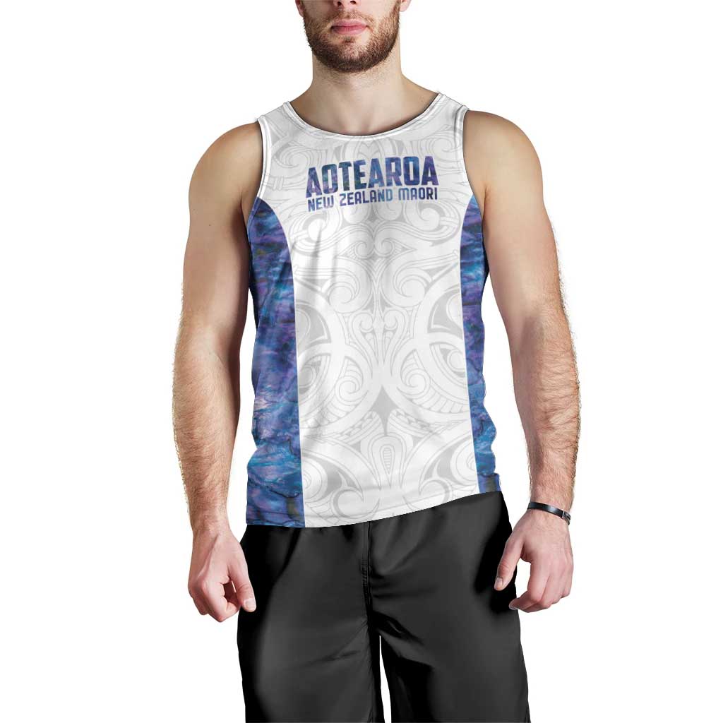 Custom New Zealand Aotearoa Men Tank Top Purple Maori Paua Shell Indigenous LT9 - Polynesian Pride