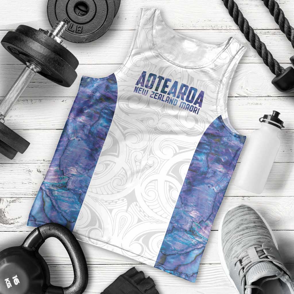 Custom New Zealand Aotearoa Men Tank Top Purple Maori Paua Shell Indigenous LT9 - Polynesian Pride