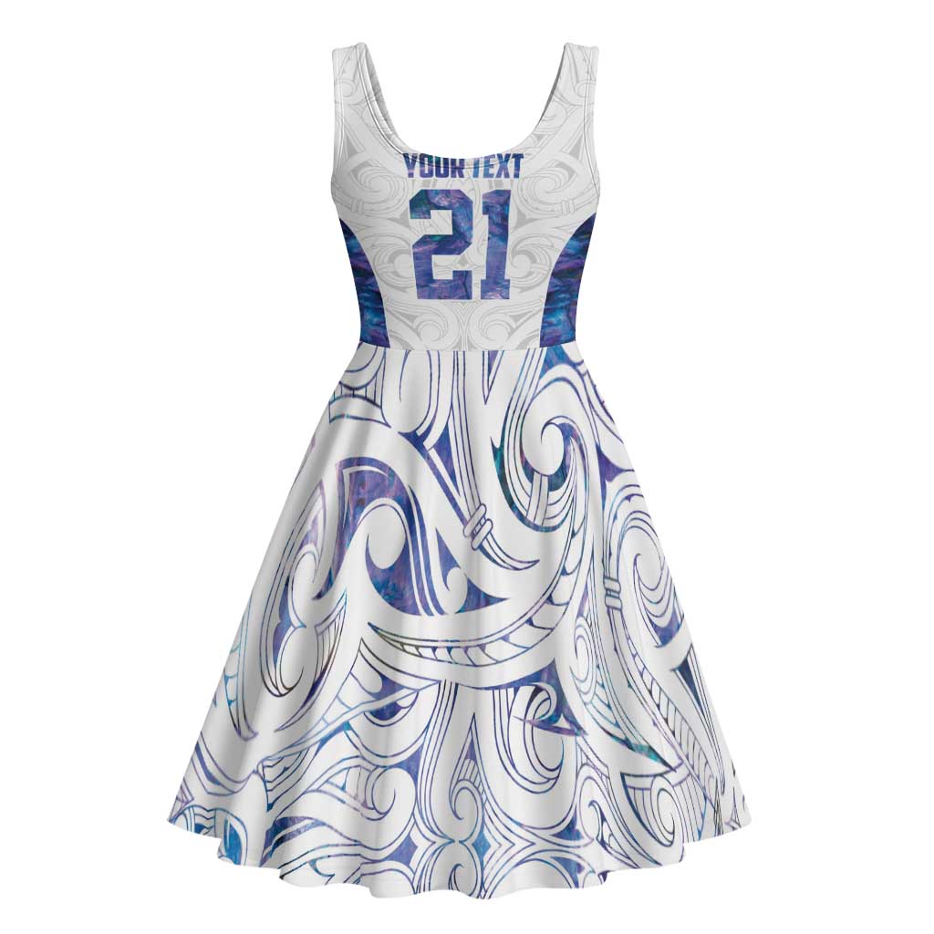 Custom New Zealand Aotearoa Midi Dress Purple Maori Paua Shell Indigenous - Polynesian Pride