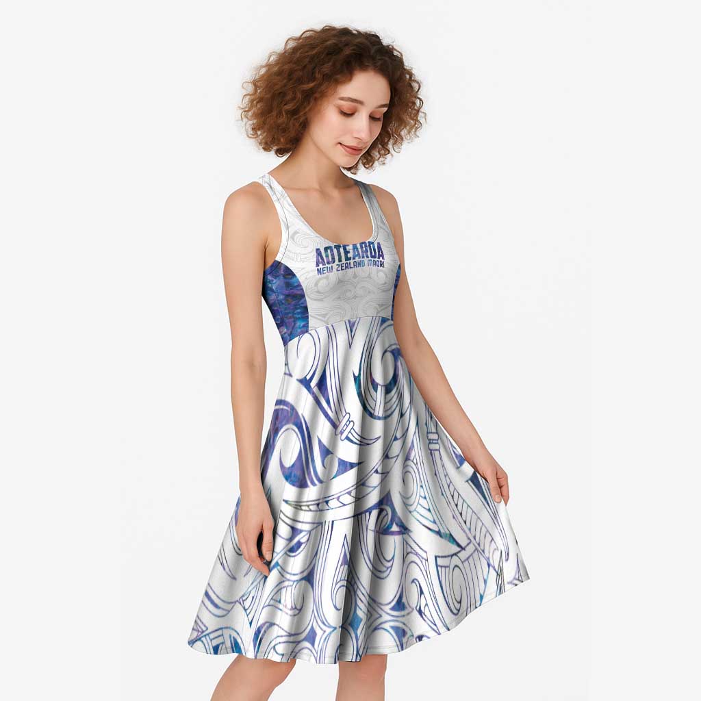 Custom New Zealand Aotearoa Midi Dress Purple Maori Paua Shell Indigenous - Polynesian Pride