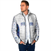 Custom New Zealand Aotearoa Padded Jacket Purple Maori Paua Shell Indigenous - Polynesian Pride