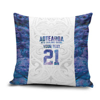 Custom New Zealand Aotearoa Pillow Cover Purple Maori Paua Shell Indigenous - Polynesian Pride
