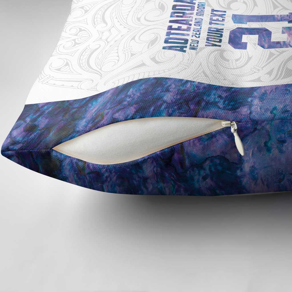 Custom New Zealand Aotearoa Pillow Cover Purple Maori Paua Shell Indigenous - Polynesian Pride