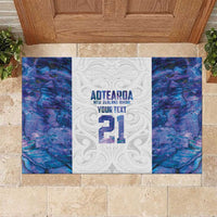 Custom New Zealand Aotearoa Rubber Doormat Purple Maori Paua Shell Indigenous LT9 Purple - Polynesian Pride