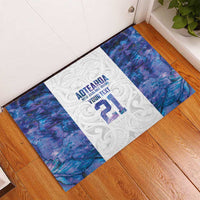 Custom New Zealand Aotearoa Rubber Doormat Purple Maori Paua Shell Indigenous LT9 - Polynesian Pride