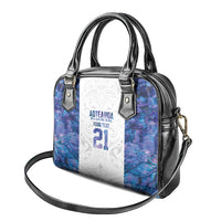 Custom New Zealand Aotearoa Shoulder Handbag Purple Maori Paua Shell Indigenous - Polynesian Pride