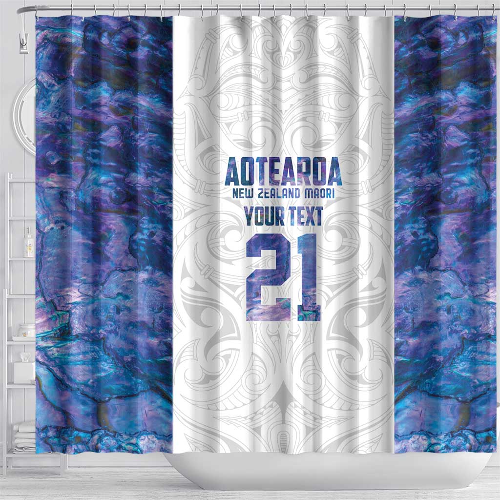 Custom New Zealand Aotearoa Shower Curtain Purple Maori Paua Shell Indigenous - Polynesian Pride