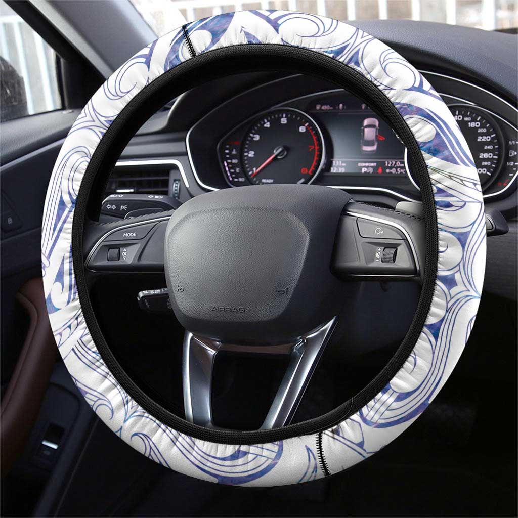 New Zealand Aotearoa Steering Wheel Cover Purple Maori Paua Shell Indigenous LT9 - Polynesian Pride