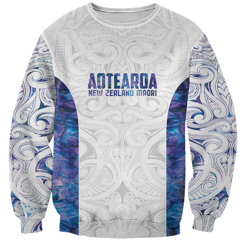 Custom New Zealand Aotearoa Sweatshirt Purple Maori Paua Shell Indigenous LT9 Unisex Purple - Polynesian Pride