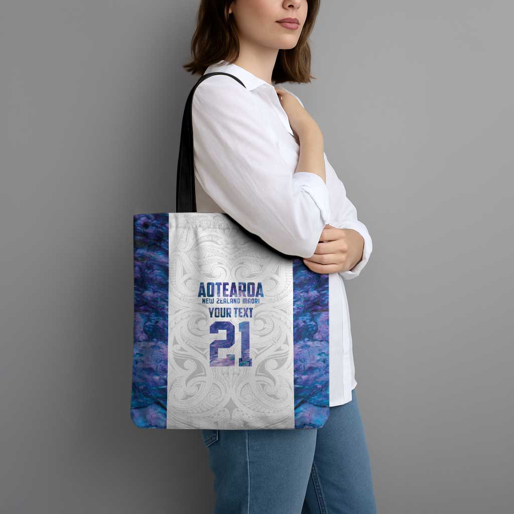 Custom New Zealand Aotearoa Tote Bag Purple Maori Paua Shell Indigenous LT9 - Polynesian Pride