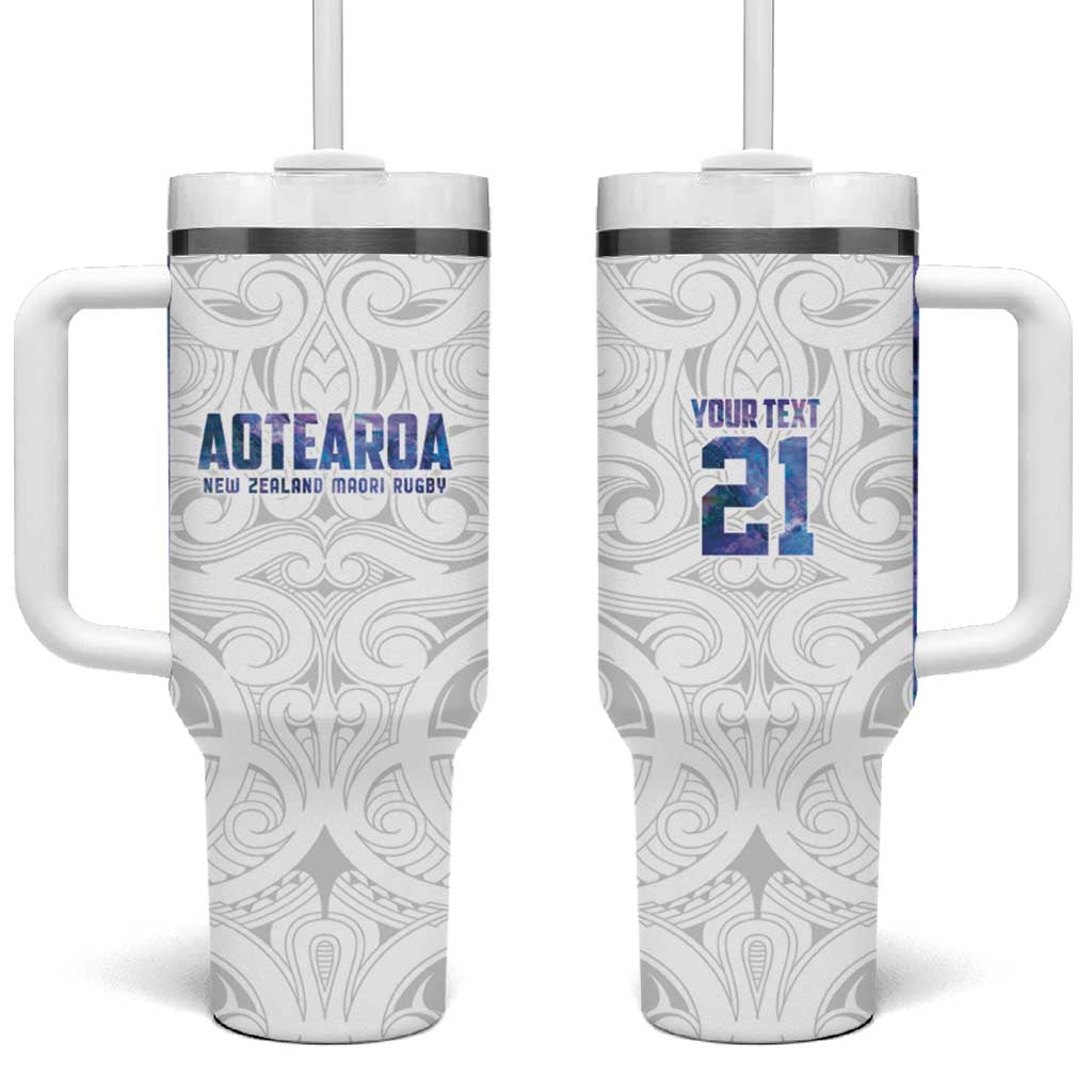 Custom New Zealand Aotearoa Tumbler With Handle Purple Maori Paua Shell Indigenous - Polynesian Pride