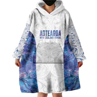 Custom New Zealand Aotearoa Wearable Blanket Hoodie Purple Maori Paua Shell Indigenous LT9 - Polynesian Pride