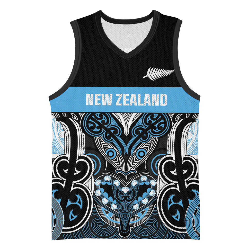 World Cricket Custom New Zealand Basketball Jersey Kia kaha nga Potae Pango LT9 Unisex Black - Polynesian Pride