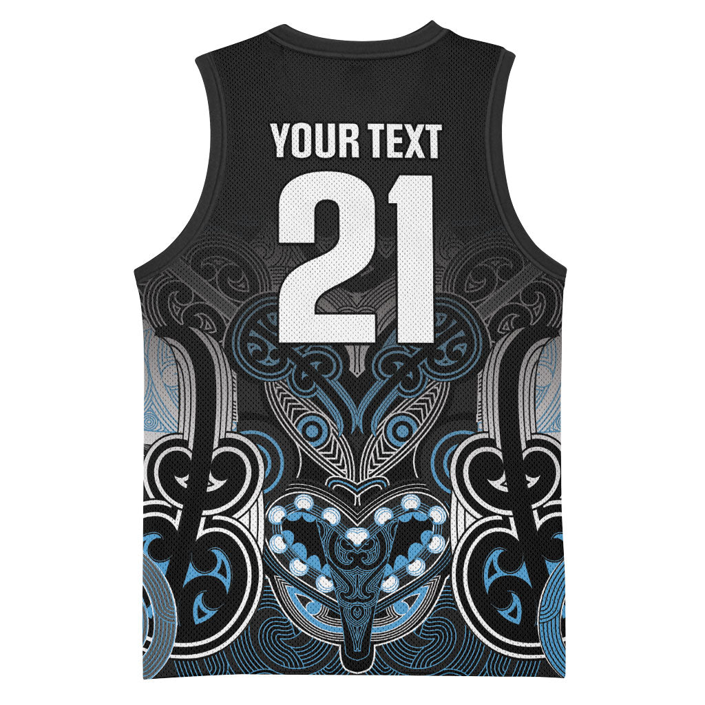 World Cricket Custom New Zealand Basketball Jersey Kia kaha nga Potae Pango LT9 - Polynesian Pride