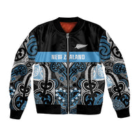 World Cricket Custom New Zealand Bomber Jacket Kia kaha nga Potae Pango LT9 Unisex Black - Polynesian Pride
