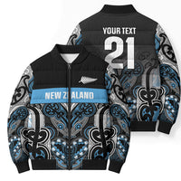 World Cricket Custom New Zealand Bomber Puffer Jacket Kia kaha nga Potae Pango LT9 - Polynesian Pride