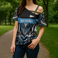World Cricket Custom New Zealand Cross Shoulder Shirt Kia kaha nga Potae Pango LT9 - Polynesian Pride
