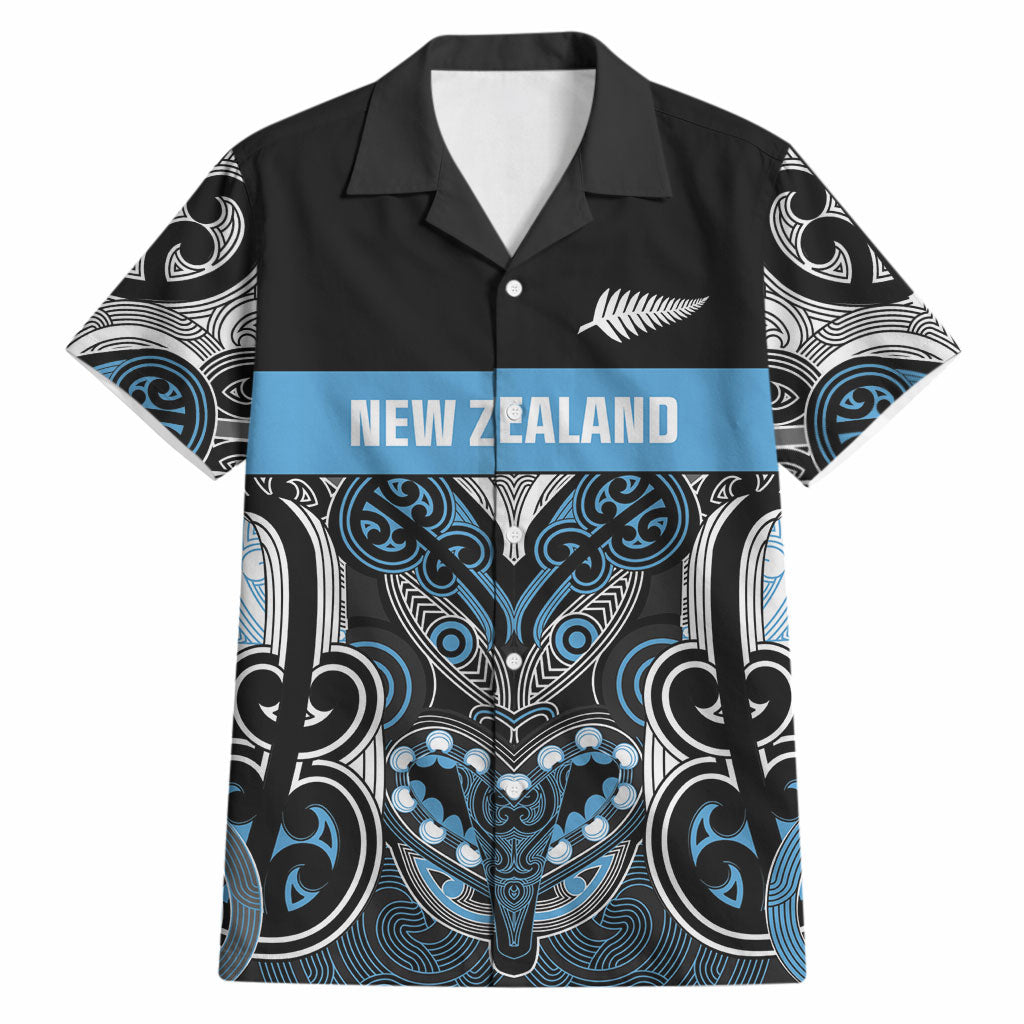 World Cricket Custom New Zealand Hawaiian Shirt Kia kaha nga Potae Pango LT9 Black - Polynesian Pride