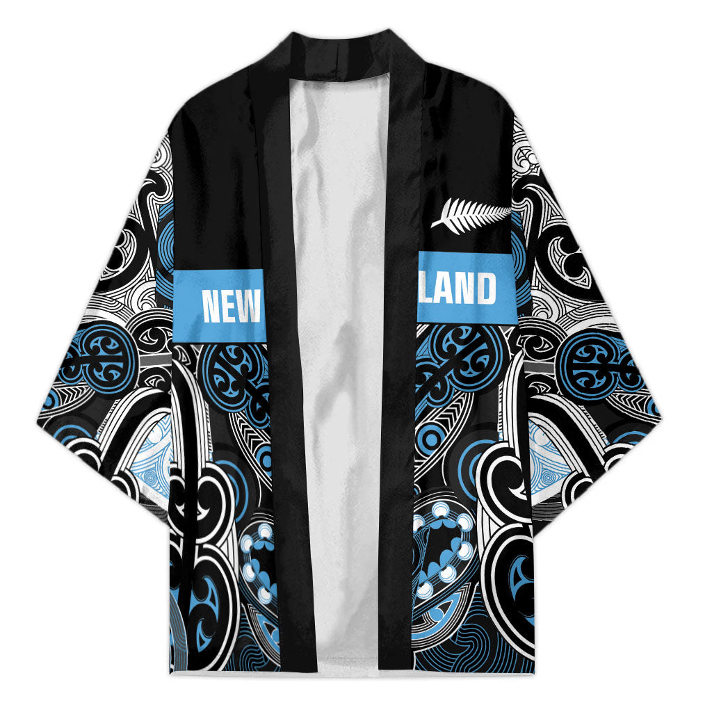 World Cricket Custom New Zealand Kimono Kia kaha nga Potae Pango LT9 Unisex Black - Polynesian Pride