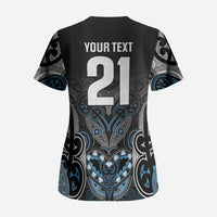 World Cricket Custom New Zealand Scrub Top Kia kaha nga Potae Pango LT9 - Polynesian Pride
