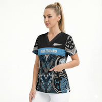 World Cricket Custom New Zealand Scrub Top Kia kaha nga Potae Pango LT9 - Polynesian Pride