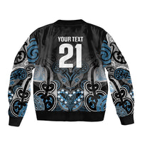 World Cricket Custom New Zealand Sleeve Zip Bomber Jacket Kia kaha nga Potae Pango LT9 - Polynesian Pride