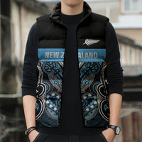 World Cricket Custom New Zealand Sleeveless Puffer Jacket Kia kaha nga Potae Pango LT9 - Polynesian Pride