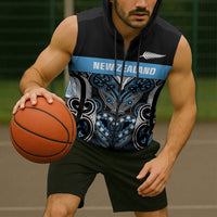 World Cricket Custom New Zealand Sleeveless Zip Hoodie Kia kaha nga Potae Pango LT9 - Polynesian Pride
