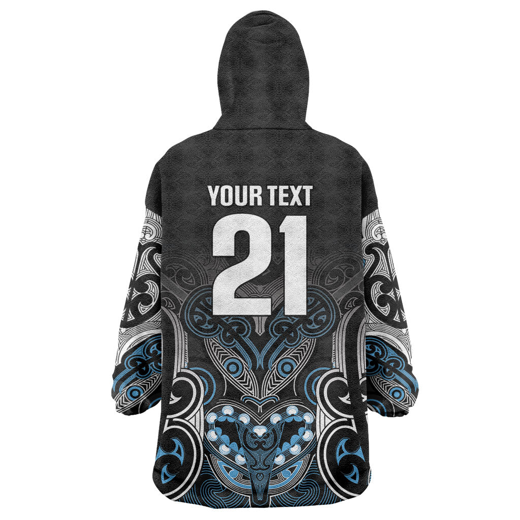 World Cricket Custom New Zealand Wearable Blanket Hoodie Kia kaha nga Potae Pango LT9 - Polynesian Pride