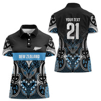 World Cricket Custom New Zealand Women Polo Shirt Kia kaha nga Potae Pango LT9 - Polynesian Pride