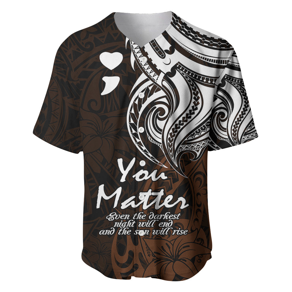 Your Matter Suicide Prevention Baseball Jersey Gold Polynesian Tribal LT9 Gold - Polynesian Pride