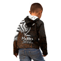 Your Matter Suicide Prevention Kid Hoodie Gold Polynesian Tribal LT9 - Polynesian Pride