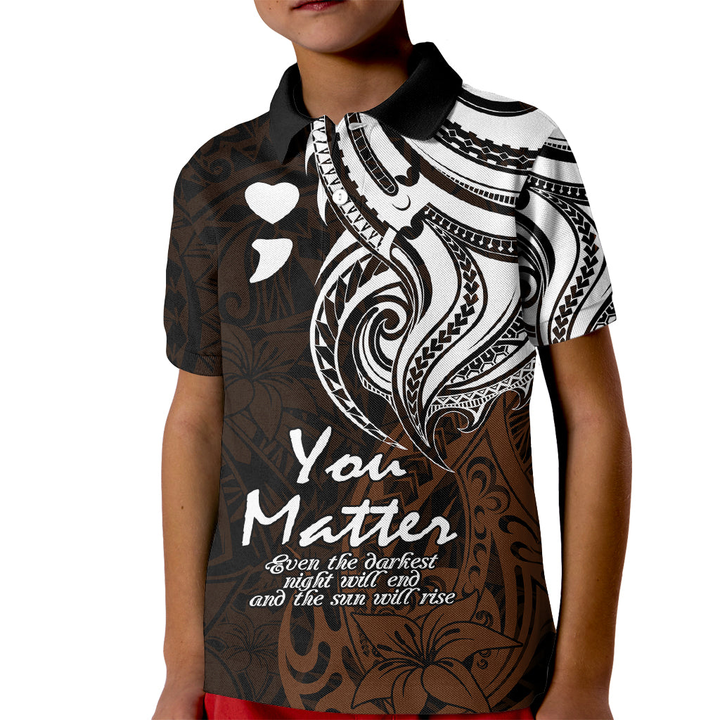 Your Matter Suicide Prevention Kid Polo Shirt Gold Polynesian Tribal LT9 Kid Gold - Polynesian Pride