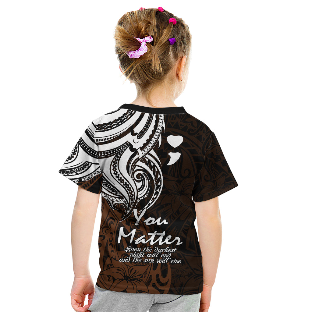 Your Matter Suicide Prevention Kid T Shirt Gold Polynesian Tribal LT9 - Polynesian Pride