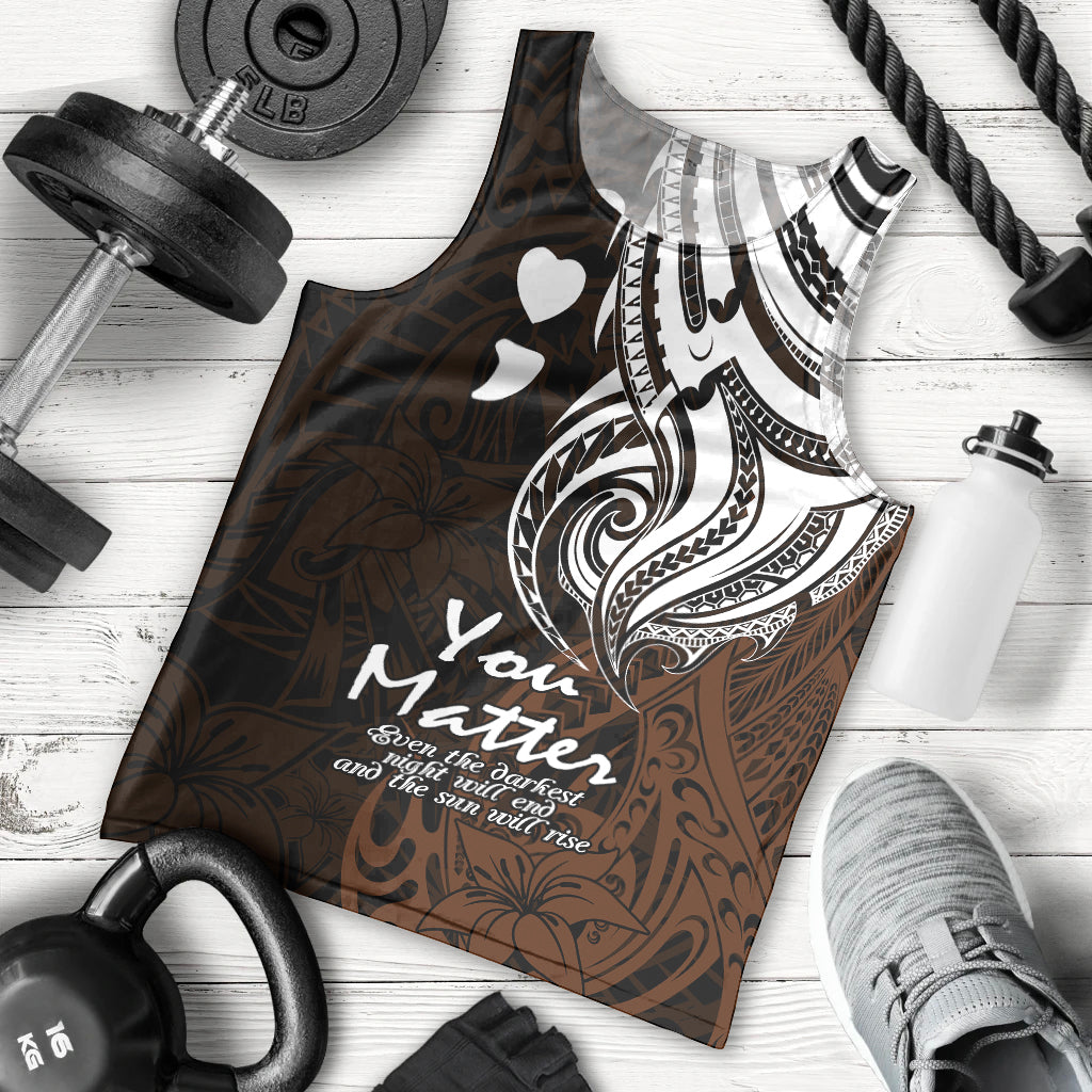 Your Matter Suicide Prevention Men Tank Top Gold Polynesian Tribal LT9 Gold - Polynesian Pride