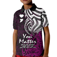Your Matter Suicide Prevention Kid Polo Shirt Pink Polynesian Tribal LT9 Kid Pink - Polynesian Pride
