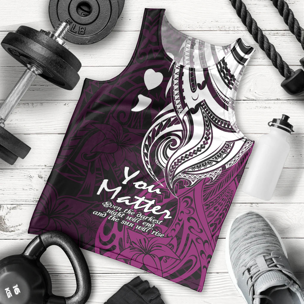 Your Matter Suicide Prevention Men Tank Top Pink Polynesian Tribal LT9 Pink - Polynesian Pride