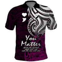 Your Matter Suicide Prevention Polo Shirt Pink Polynesian Tribal LT9 Pink - Polynesian Pride