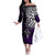 Your Matter Suicide Prevention Off The Shoulder Long Sleeve Dress Purple Polynesian Tribal LT9 Women Purple - Polynesian Pride