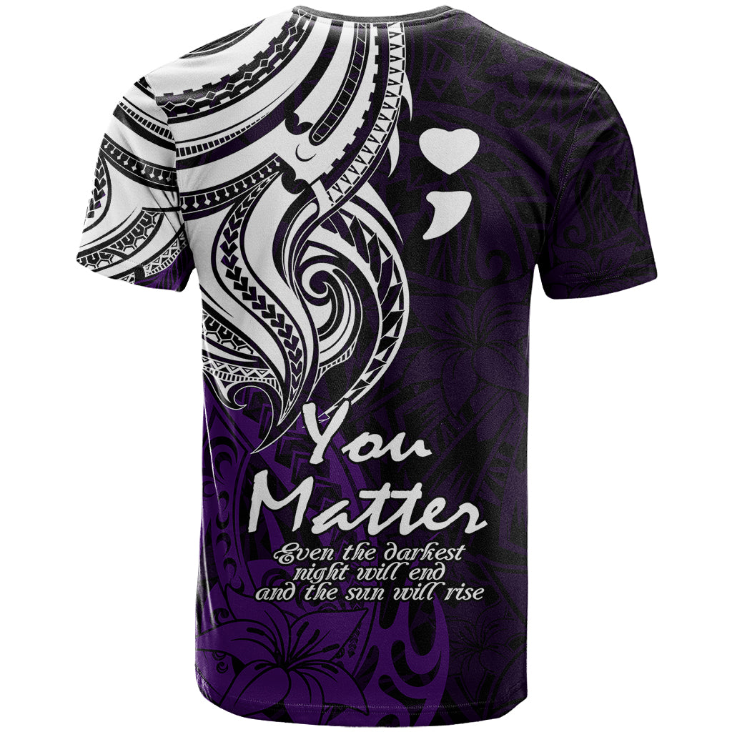 Your Matter Suicide Prevention T Shirt Purple Polynesian Tribal LT9 - Polynesian Pride