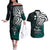 Your Matter Suicide Prevention Couples Matching Off The Shoulder Long Sleeve Dress and Hawaiian Shirt Turqoise Polynesian Tribal LT9 Turquoise - Polynesian Pride