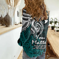 Your Matter Suicide Prevention Women Casual Shirt Turqoise Polynesian Tribal LT9 - Polynesian Pride