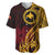 Papua New Guinea Island Baseball Jersey Bird of Paradise with Gold Polynesian Tribal LT9 Gold - Polynesian Pride