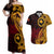 Papua New Guinea Island Couples Matching Off Shoulder Maxi Dress and Hawaiian Shirt Bird of Paradise with Gold Polynesian Tribal LT9 Gold - Polynesian Pride